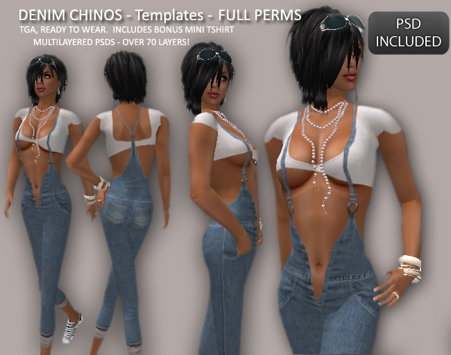 DENIM CHINOS. High quality original design. 3/4 length pants with open 